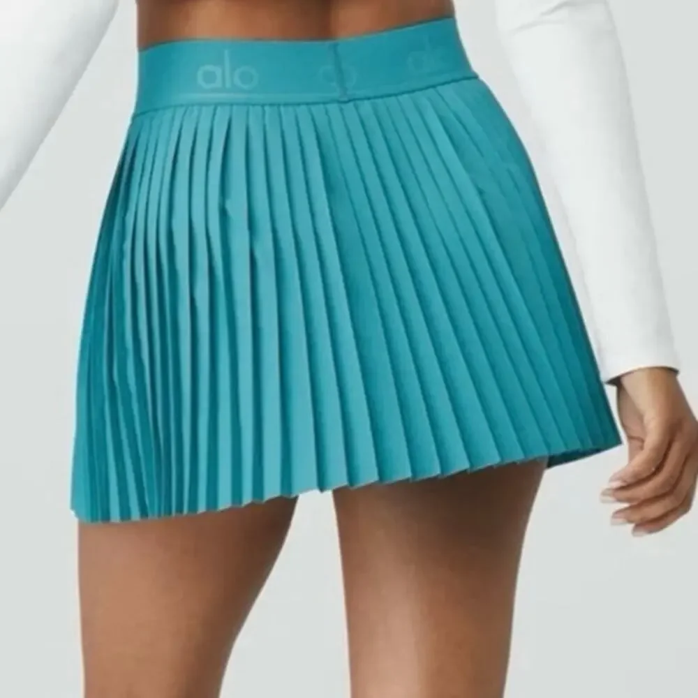 Alo Yoga Aces Tennis Skirt Shorts‎ Blue Splash Wrap Athletic Skort Size Small